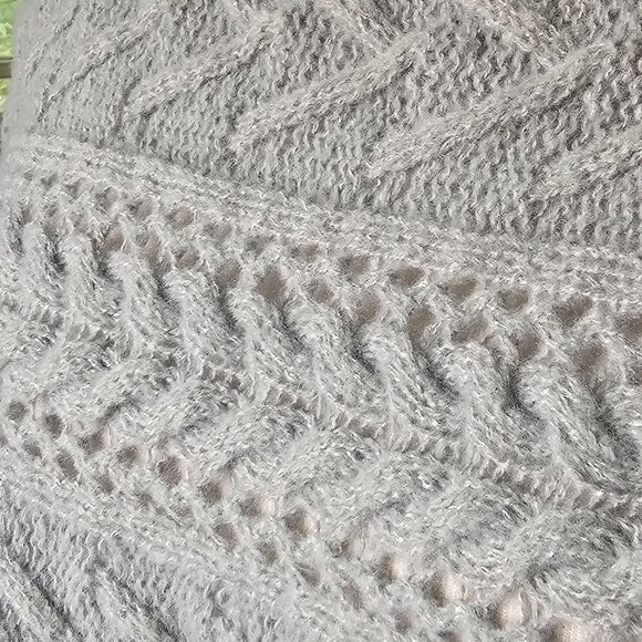 NWT Lauren Conrad Pale Blue Women's Poncho Sweater One Size - Picture 8 of 13